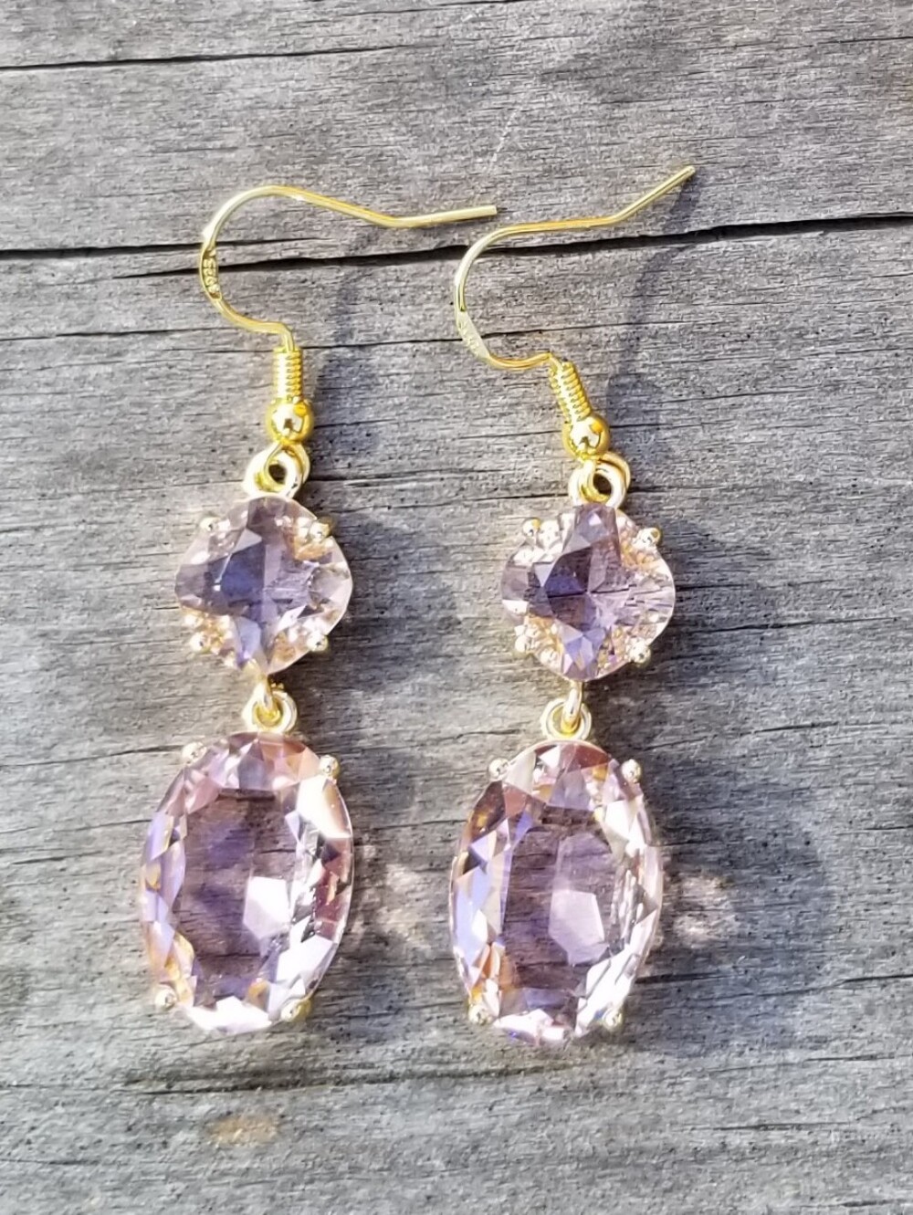 14k Gold Pink Tourmaline Dangle Earrings, Pink Gemstone Earrings, Bridal